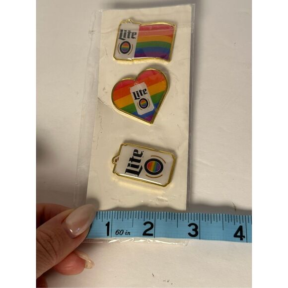 Miller Lite Pride LGBT Rainbow Pins pack of 3 NEW - Picture 5 of 5